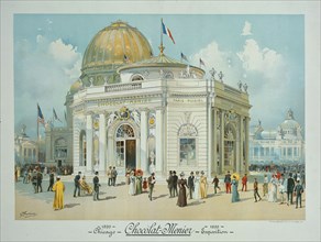 1893 Art Work -  Chocolate-Menier Pavilion; World's Columbian Exposition; Chicago; Illinois; Perspective View Peter Joseph Weber (Architect).