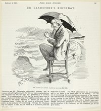 1893 Art Work -  Mr. Gladstone's Birthday; from the Pall Mall Budget - Unknown artist.