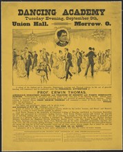 Dancing Academy Union Hall, Morrow, O., Tuesday evening, September 9th circa 1884-1890.