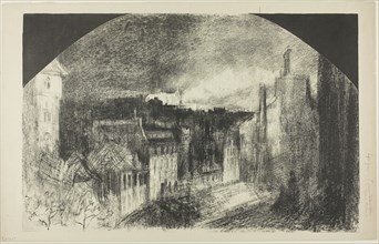 1892 Art Work -  Bastille Day in Montmartre - Félix Hilaire Buhot.