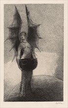 1892 Art Work -  Frontispiece from Iwan Gilkin's Tenebres (Darkness) - Odilon Redon.