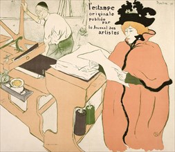 1893 Art Work -  Cover for the first album of L'Estampe originale - Henri de Toulouse-Lautrec.