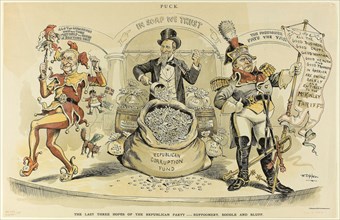 1892 Art Work -  The Last Three Hopes of the Republican Party; from Puck - Frederick Burr Opper.