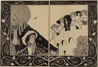 1893 Art Work -  Study for How a Devil in Woman's Likeness Would Have Tempted Sir Bors - Aubrey Vincent Beardsley.