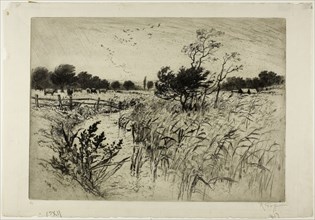 1892 Art Work -  A Windy Day - Robert C. Goff.
