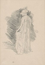 1893 Art Work -  The Draped Figure; Back View - James McNeill Whistler.