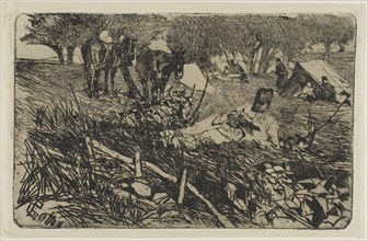 1893 Art Work -  The Letter at Camp - Giovanni Fattori.