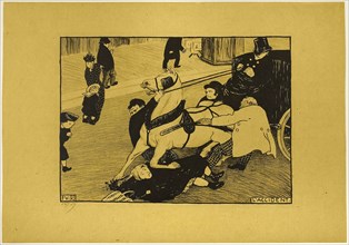 1893 Art Work -  The Accident Felix Edouard Vallotton.