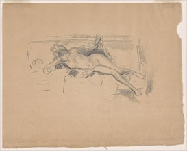 1893 Art Work -  Nude Model; Reclining - James McNeill Whistler.