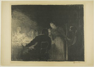 1893 Art Work -  The Visitor; from the third album of L'Estampe originale Albert Besnard.