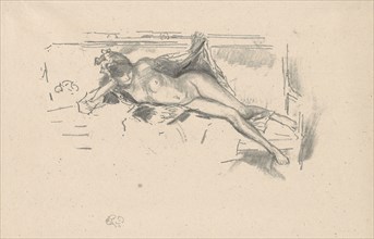 1893 Art Work -  Nude Model; Reclining James McNeill Whistler.