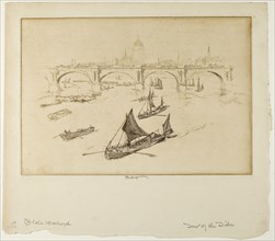 1893 Art Work -  Waterloo Bridge Joseph Pennell.