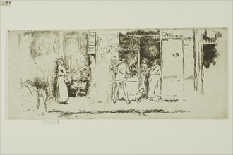 1893 Art Work -  Newspaper-Stall; Rue de Seine - James McNeill Whistler.