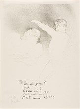 1893 Art Work -  At the Varietes: Mademoiselle Lender and Brasseur Henri de Toulouse-Lautrec.