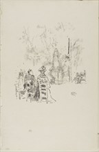 1893 Art Work -  Conversation under the Statue; Luxembourg Gardens - James McNeill Whistler.