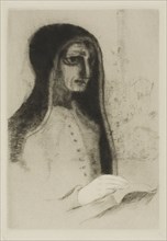 1892 Art Work -  The Book (Saint Theresa) - Odilon Redon.