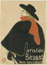 1893 Art Work -  Aristide Bruant; in His Cabaret Henri de Toulouse-Lautrec.