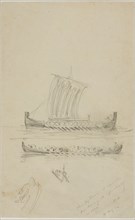 1893 Art Work -  Sketch of Captain Anderson's Sailing Vessel - Anders Zorn.