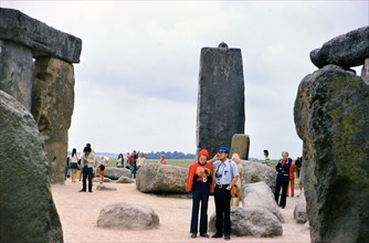 Tourists at Stonehenge in July 1973.