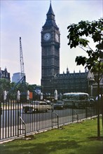 Big Ben Clock in London England circa 1973.