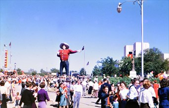 Big Tex on the Midway at the Texas State Fair circa 1954-1956.