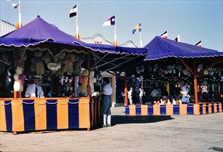 Carnival games on the midway of the Texas State Fair circa 1954-1956.