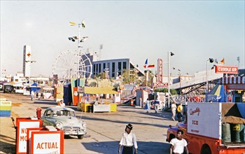 Carnival midway at the Texas State Fair circa 1954-1956.