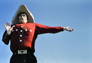 The original 'Big Tex' at the Texas State Fair circa 1954-1956.