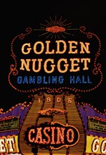 1960s Las Vegas Casino - The Golden Nugget Gambling Hall -  circa 1966.