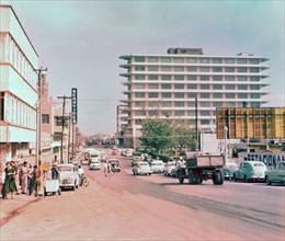 Street scene in Monterrey Mexico circa 1957.