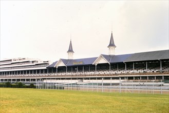 Empty stands of Churchill Downs in Kentucky circa 1985.