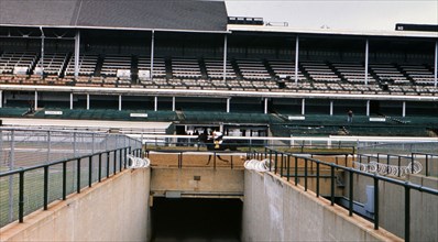 Horse working out at Churchill Downs circa 1985.