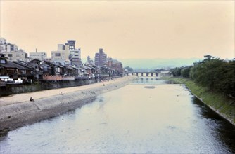 (R) River in Kyoto Japan circa 1976.