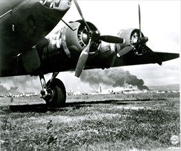 B-17E After Landing During the Attack