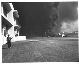 Smoke from Burning Ships at Pearl Harbor