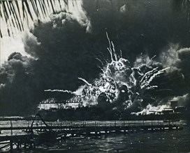 USS Shaw exploding