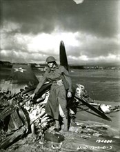 Viewing Wreckage of Air craft at Pearl Harbor