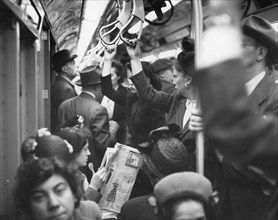 Crowded New York Subway