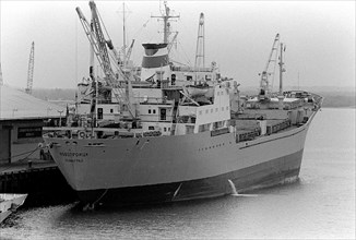 Docked Soviet tanker