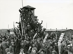 Newly liberated prisoners of the Allach concentration camp