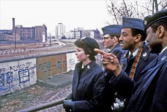 Looking over the Berlin Wall into East Berlin