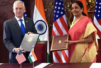 James N. Mattis and Indian Defense Minister Nirmala Sitharaman