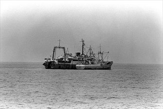 Soviet trawler anchored offshore during exercise Unitas XX