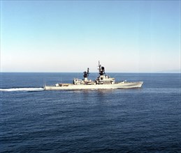 1976 - A starboard beam view of the guided missile cruiser USS JOUETT