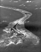 Aerial photograph of the south side of Tarawa Atoll