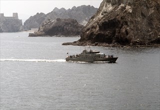 1979 - A starboard bow view of the SULTANATE OF OMAN fast attack craft-gun SNV AL FULK