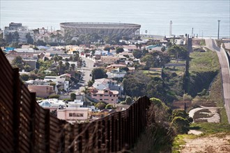 Tijuana and border fence.