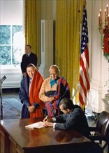 President Nixon signing the Blue Lake bill