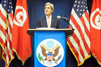 2014 - Secretary Kerry Conducts News Conference After Meetings in Tunisia.
