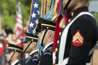 An Honor Guard stands at attention